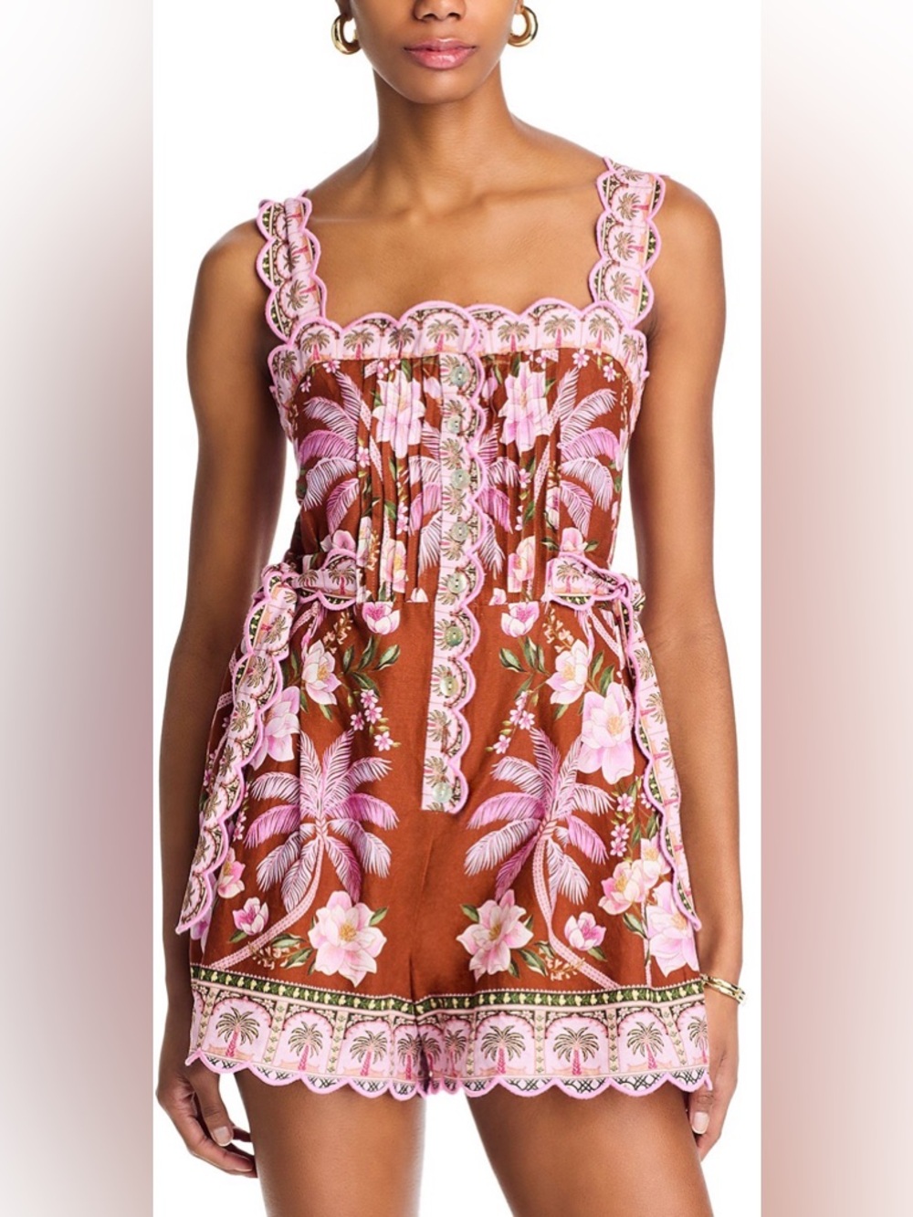 FARM Rio Palm Dream Pleated Romper